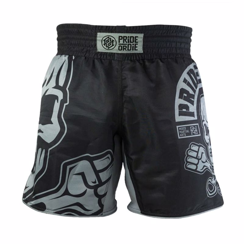 Pride Or Die busted knuckles MMA Shorts - Black